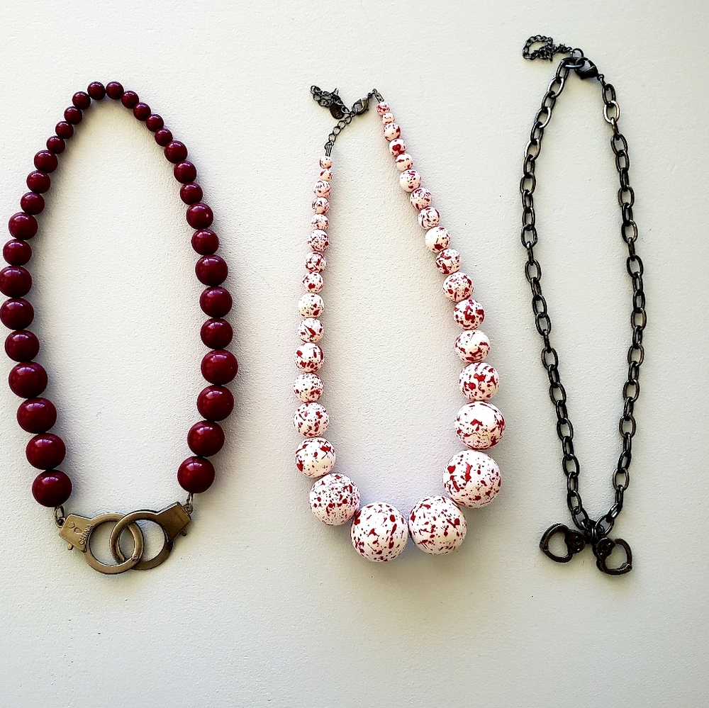 3 piece set handcuff necklace set